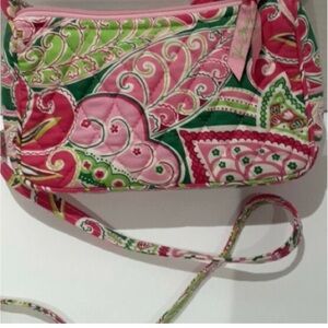 Vera Bradley Pink Quilted Shoulder/ Crossbody Bag EUC
